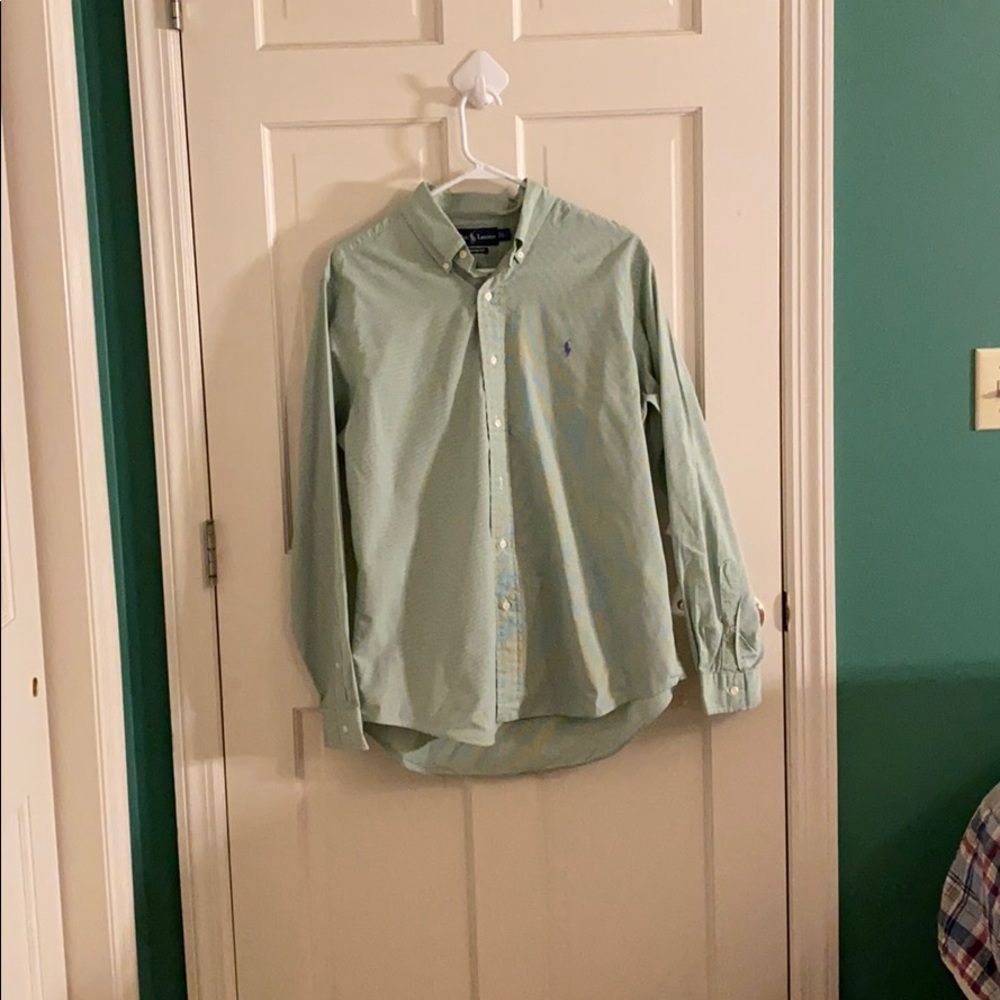 Polo long sleeve button up shirt.